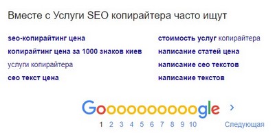 услуги SEO копирайтинг сео копирайтинг