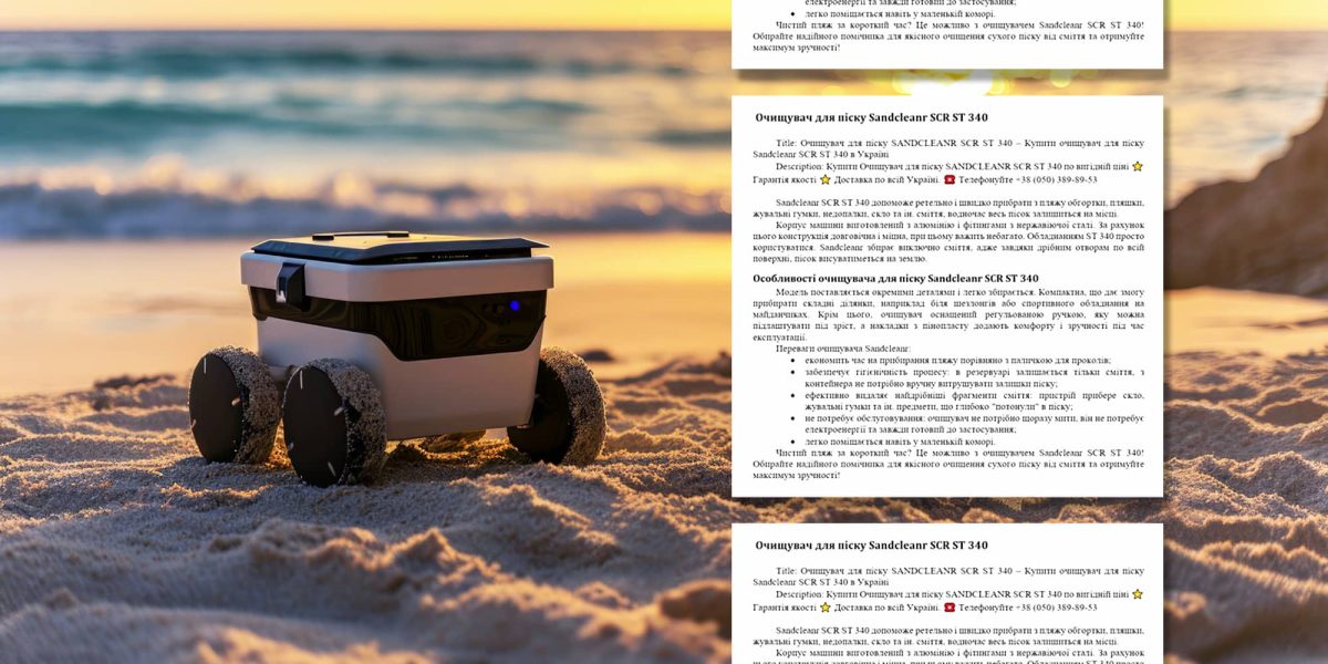 Тексти для інтернет-магазину пляжеприбиральної техніки